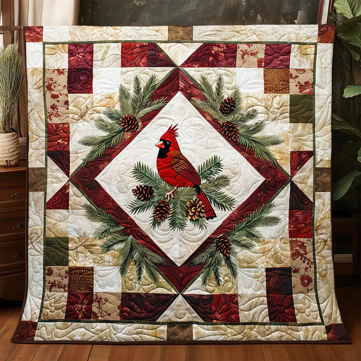 Red Cardinal Quilt Blanket