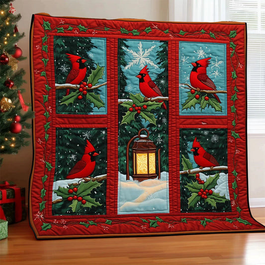 Red Feather Quilt Blanket