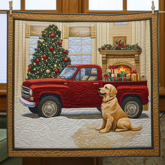 Red Truck Home Delivery Quilt Blanket