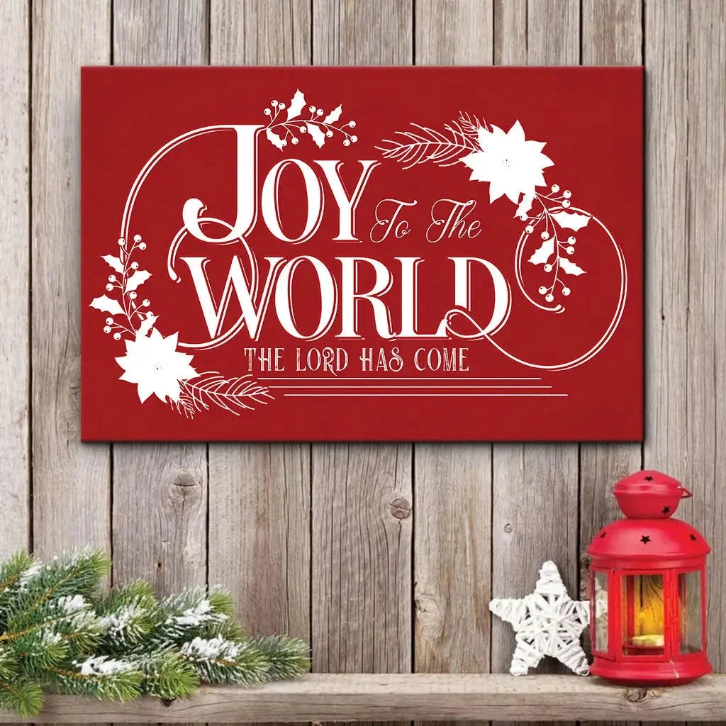 joy to the world the lord has come christmas wall art canvas (Landscape) (view 3)