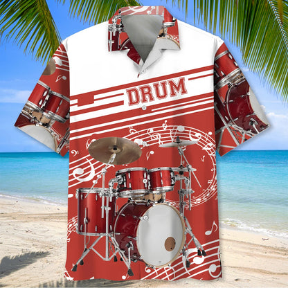 Red Drum Set Hawaiian Shirt, custom shirt gift for men