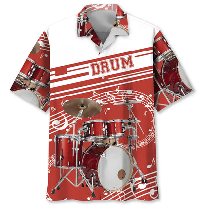 Red Drum Set Hawaiian Shirt, custom shirt gift for men (view 2)