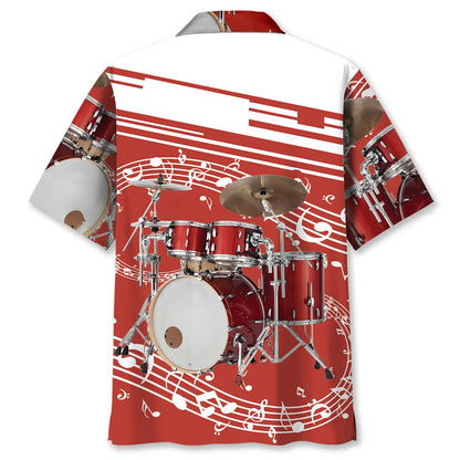 Red Drum Set Hawaiian Shirt, custom shirt gift for men (view 3)