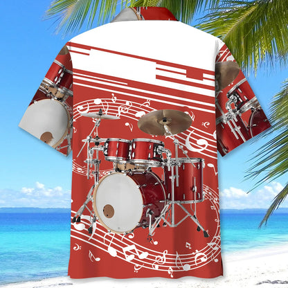 Red Drum Set Hawaiian Shirt, custom shirt gift for men (view 4)