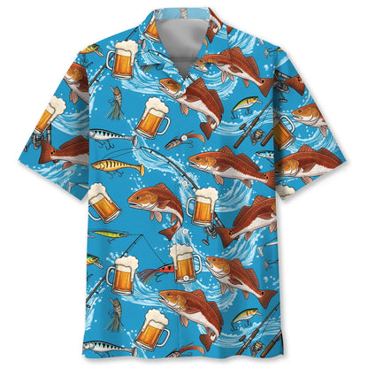 Redfish Beer Hawaiian Shirt, custom shirt gift for men