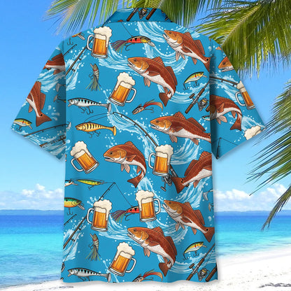 Redfish Beer Hawaiian Shirt, custom shirt gift for men (view 4)