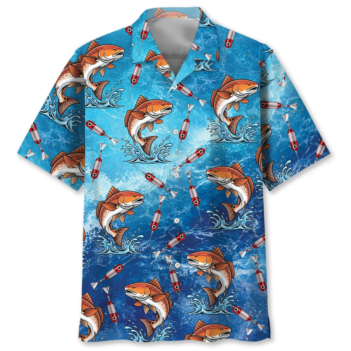 Redfish Blue Hawaiian Shirt, custom shirt gift for men