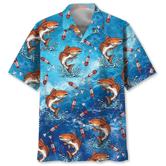 Redfish Blue Hawaiian Shirt, custom shirt gift for men