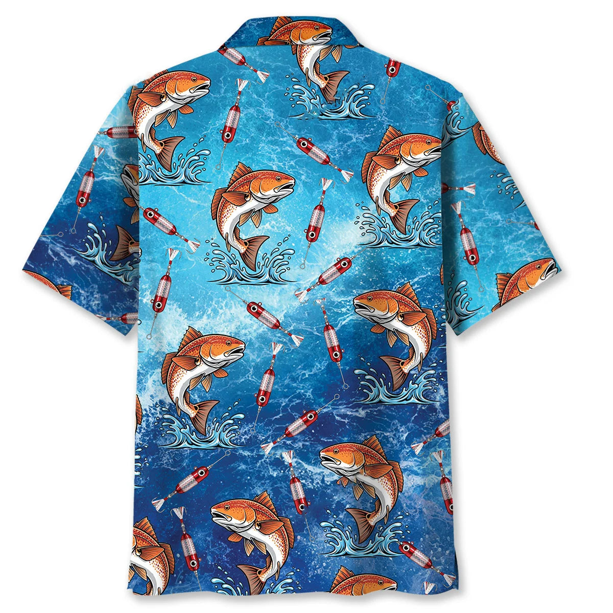Redfish Blue Hawaiian Shirt, custom shirt gift for men (view 3)