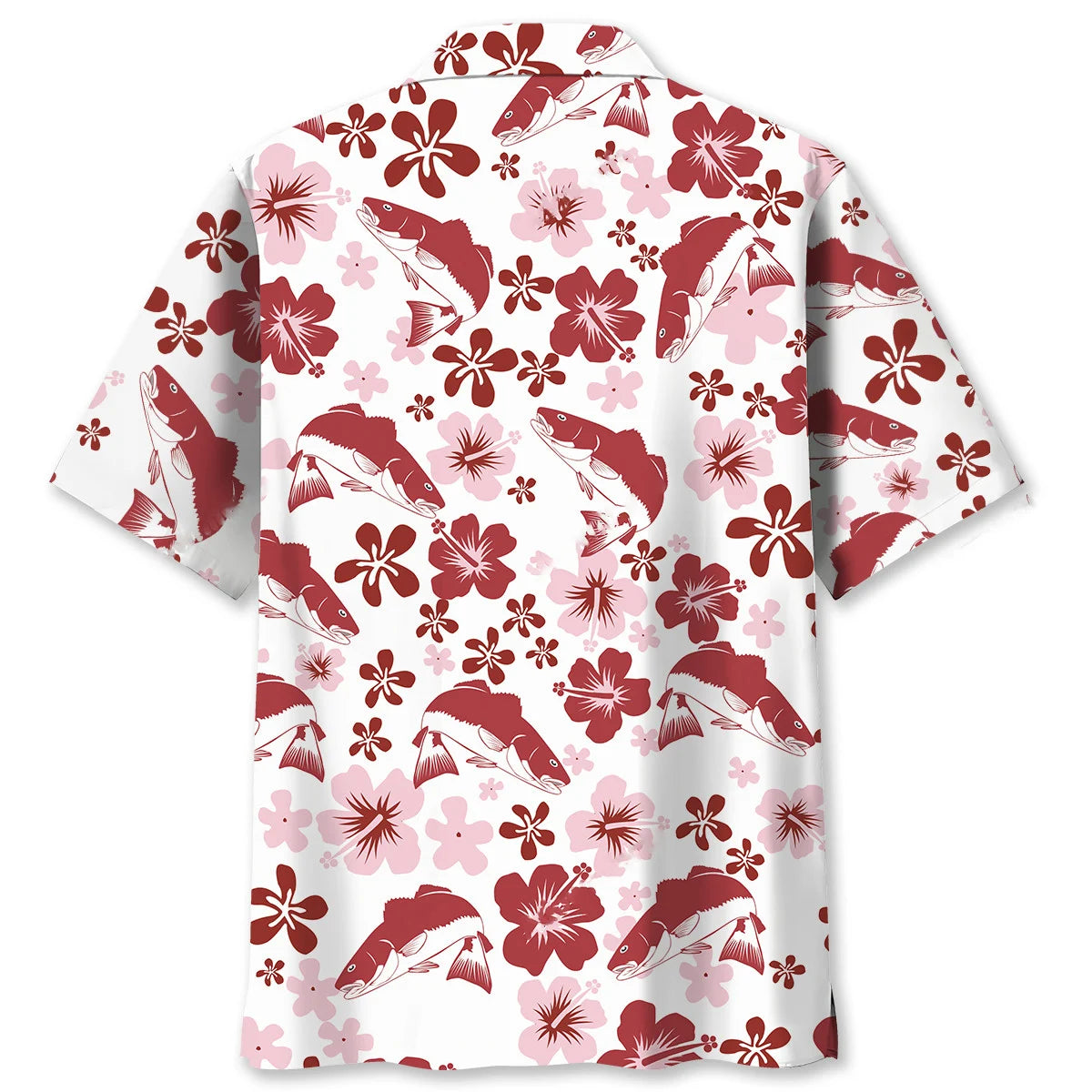 Redfish Hibiscus Hawaiian Shirt, custom shirt gift for men (view 2)