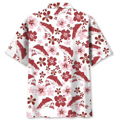 Redfish Hibiscus Hawaiian Shirt, custom shirt gift for men (view 2)