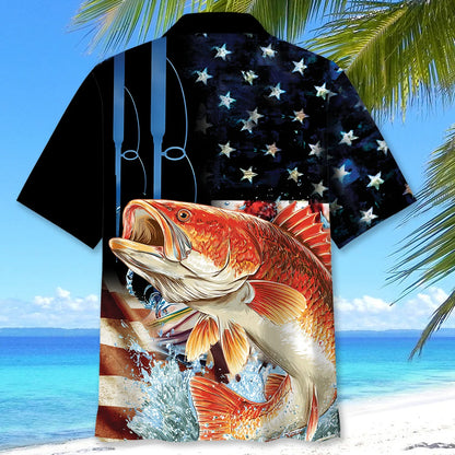 Redfish Usa Hawaiian Shirt, patriotic gift for 4th of July (view 3)