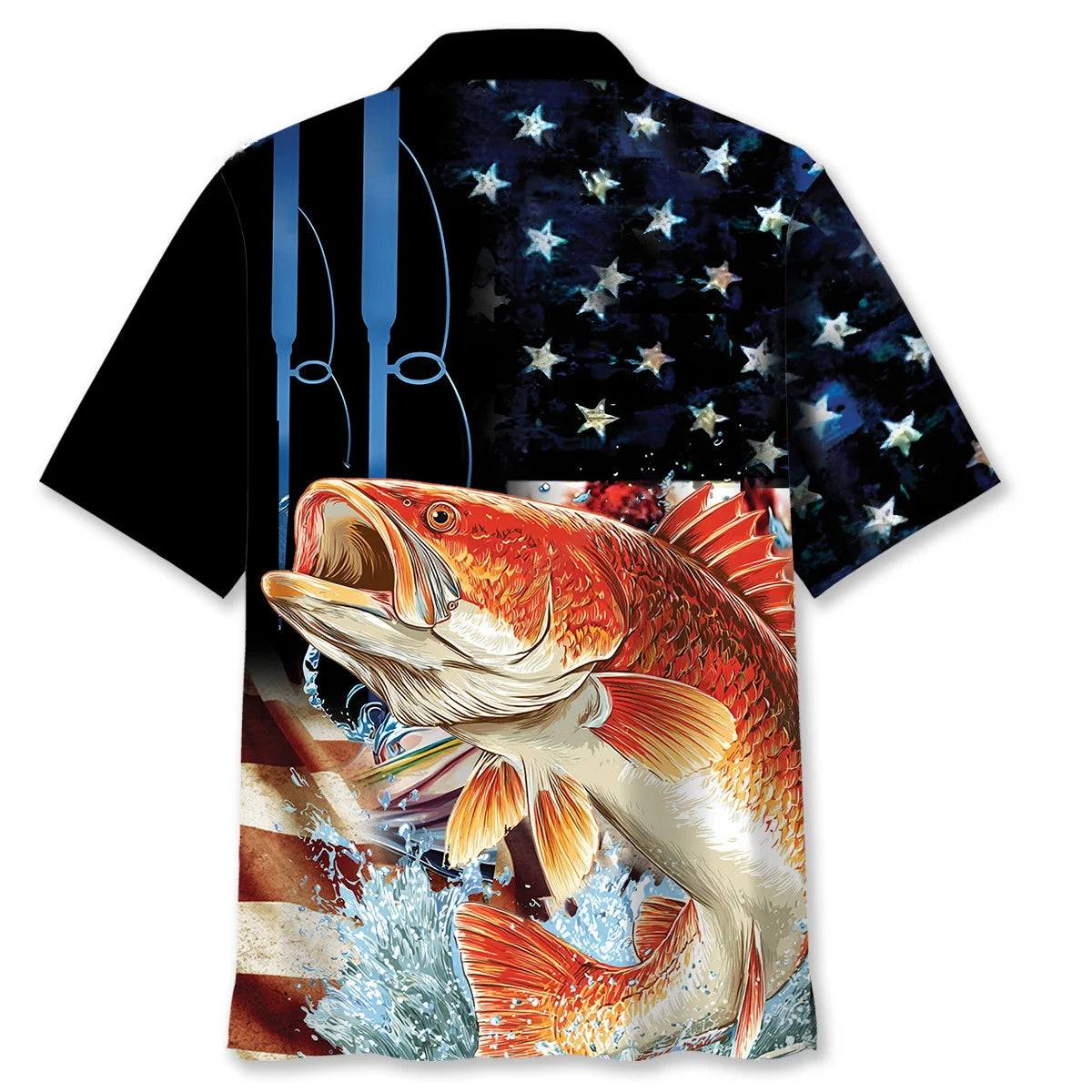 Redfish Usa Hawaiian Shirt, patriotic gift for 4th of July (view 4)