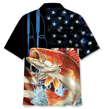 Redfish Usa Hawaiian Shirt, patriotic gift for 4th of July (view 4)