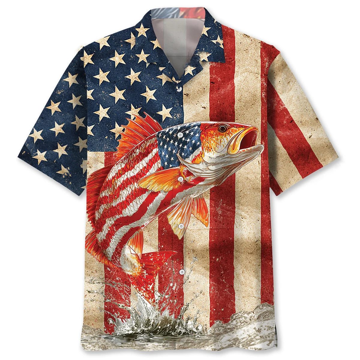 Redfish Usa Hawaiian Shirt, patriotic gift for 4th of July (view 5)