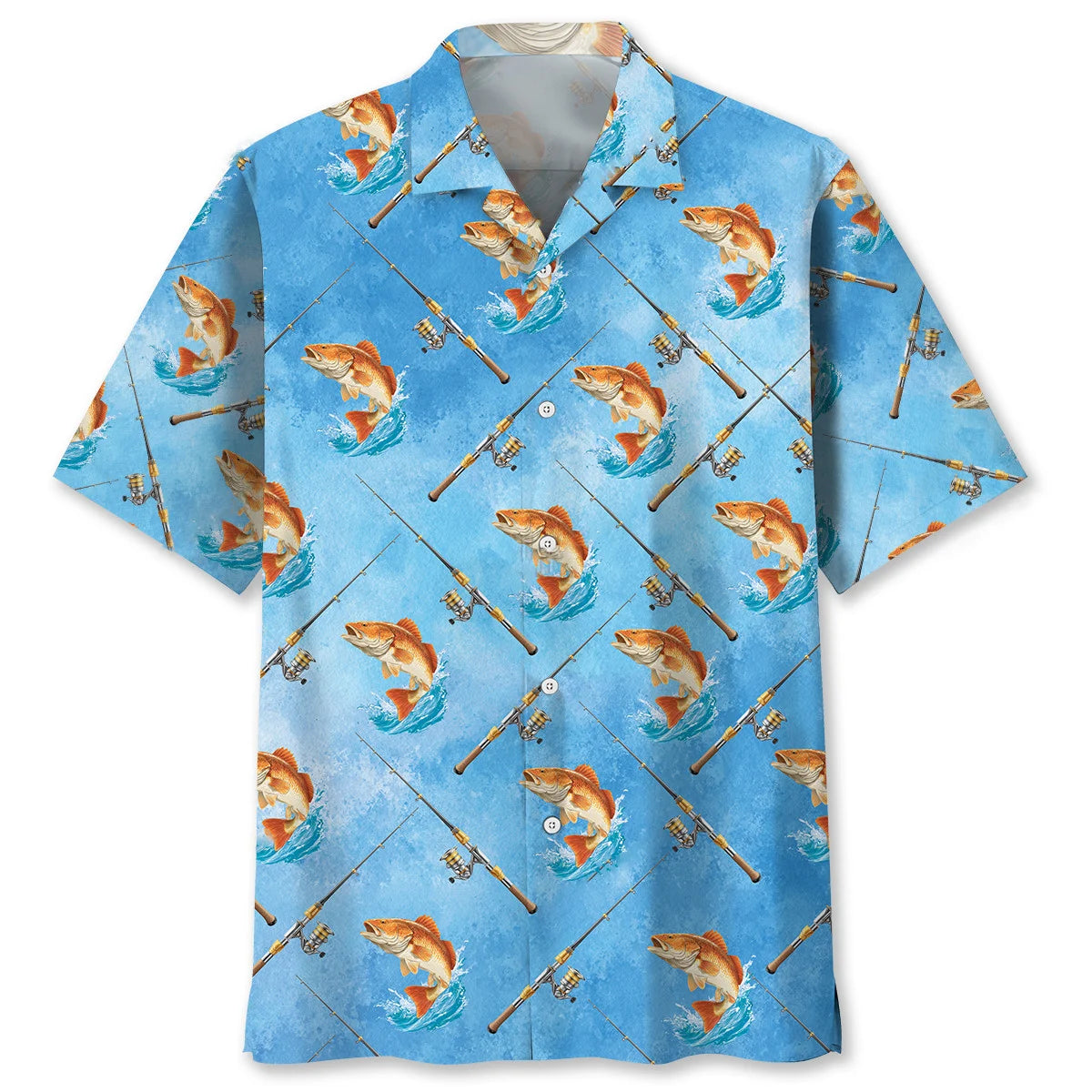 Redfish Watercolor Hawaiian Shirt, custom shirt gift for men