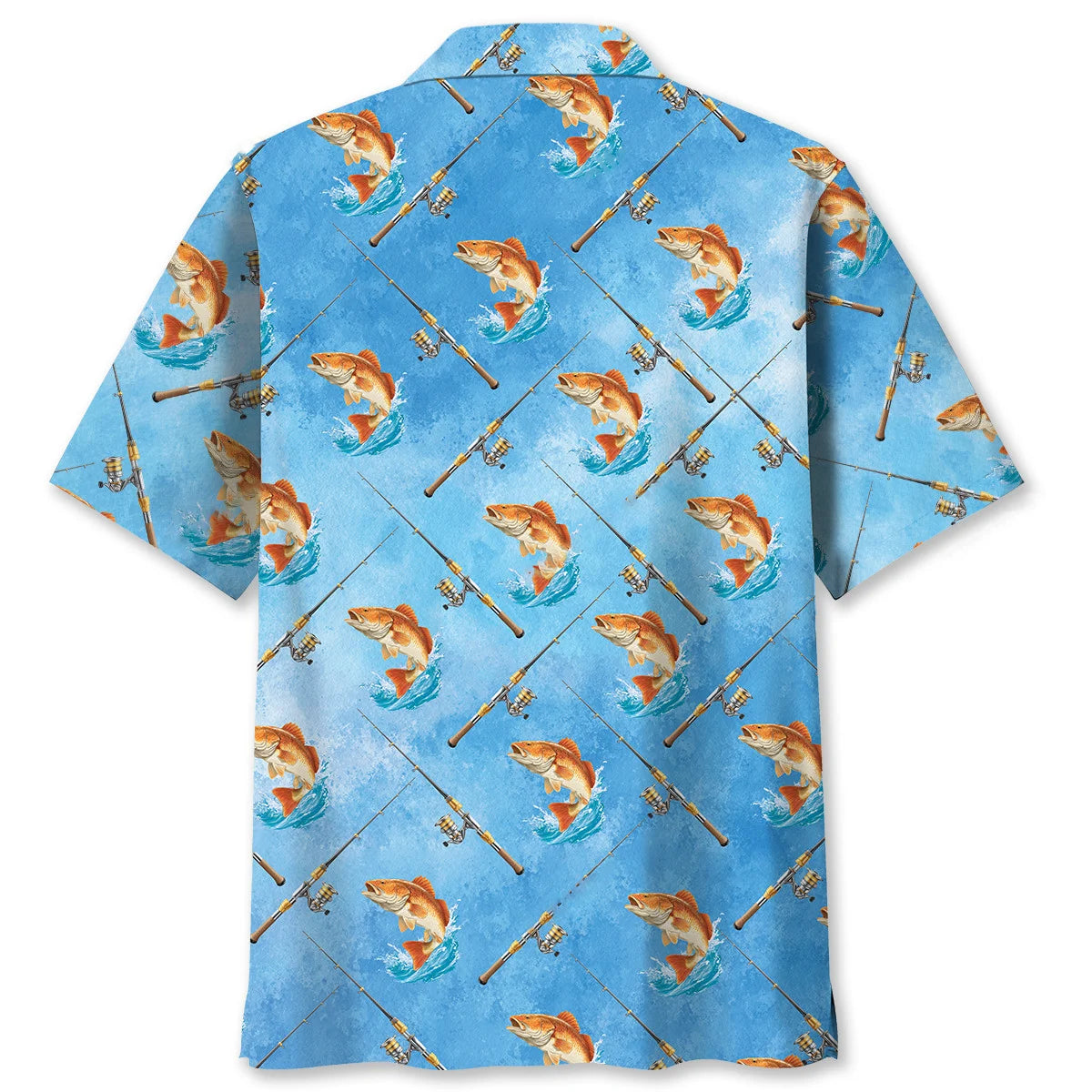 Redfish Watercolor Hawaiian Shirt, custom shirt gift for men (view 2)