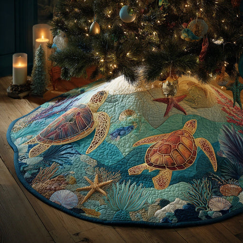 Reef Journey Christmas Quilted Tree Skirt