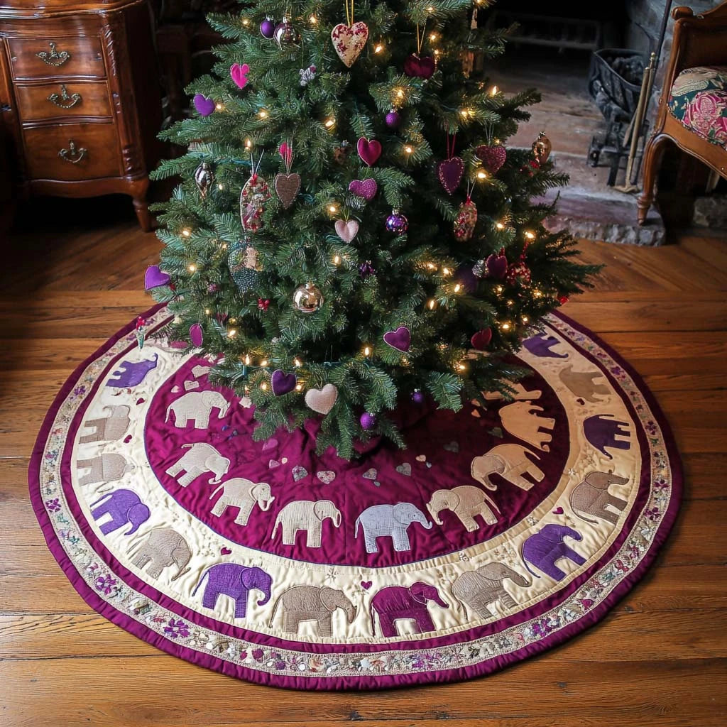 Regal Charm Christmas Quilted Tree Skirt