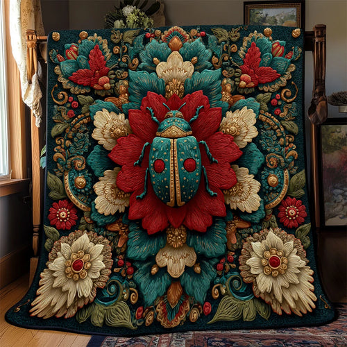 Regal Garden Ladybug Quilt Blanket