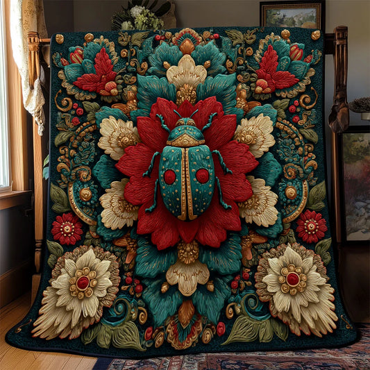 Regal Garden Ladybug Quilt Blanket