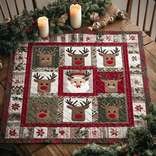 Reindeer Patch Quilted Table Topper