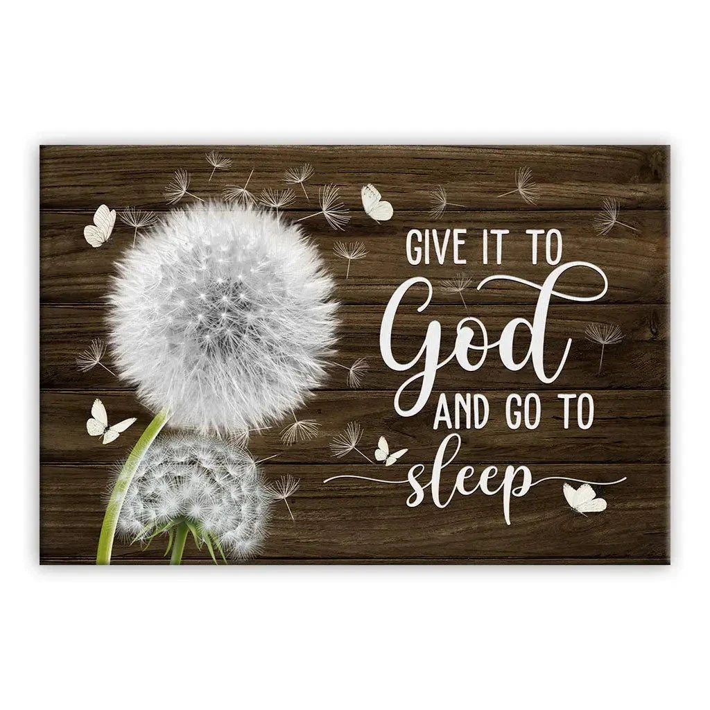 dandelion give it to god and go to sleep christian wall art canvas (Landscape) (view 10)