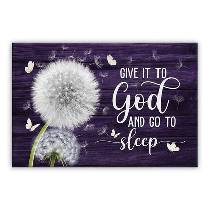 dandelion give it to god and go to sleep christian wall art canvas (Landscape) (view 12)