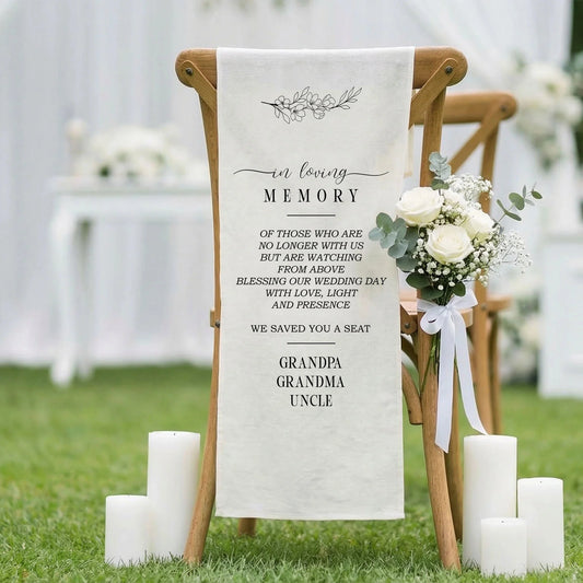 In Loving Memory Wedding Chair Sign Reserved Memorial Seat Sign Personalized Wedding Ceremony Decor, gentle memorial keepsake