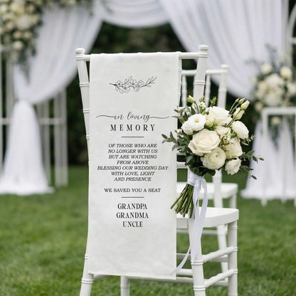 In Loving Memory Wedding Chair Sign Reserved Memorial Seat Sign Personalized Wedding Ceremony Decor, gentle memorial keepsake