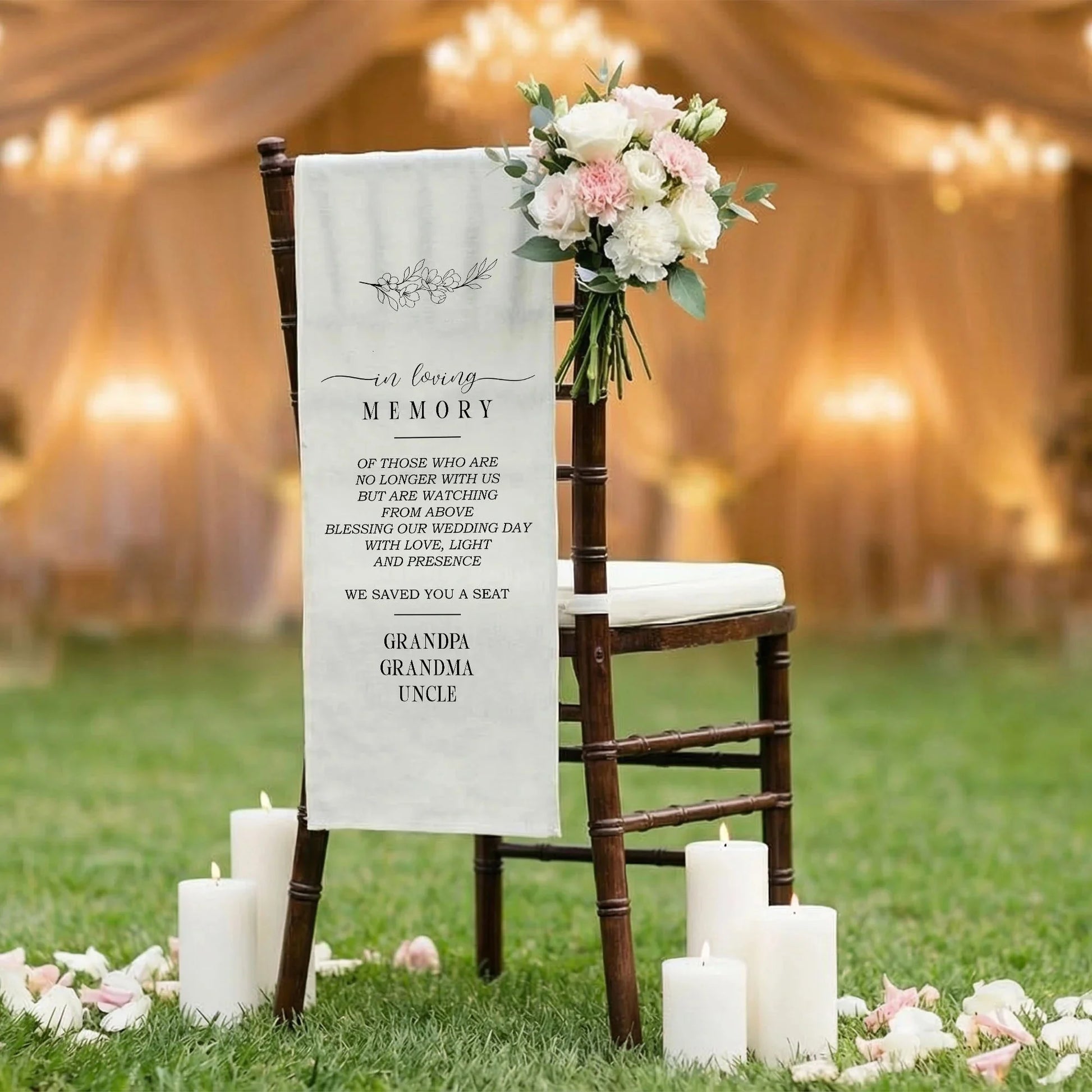 In Loving Memory Wedding Chair Sign Reserved Memorial Seat Sign Personalized Wedding Ceremony Decor, gentle memorial keepsake