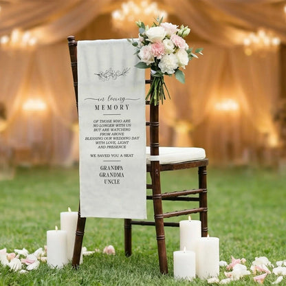 In Loving Memory Wedding Chair Sign Reserved Memorial Seat Sign Personalized Wedding Ceremony Decor, gentle memorial keepsake