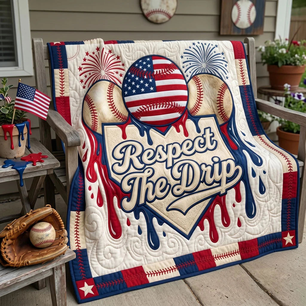 Respect The Drip Usa Quilt Blanket