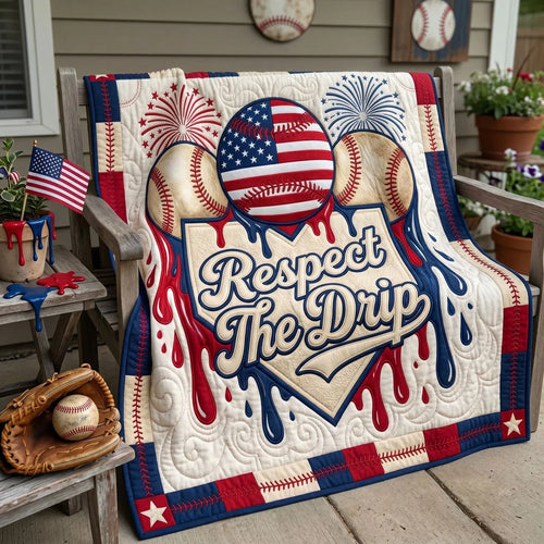 Respect The Drip Usa Quilt Blanket