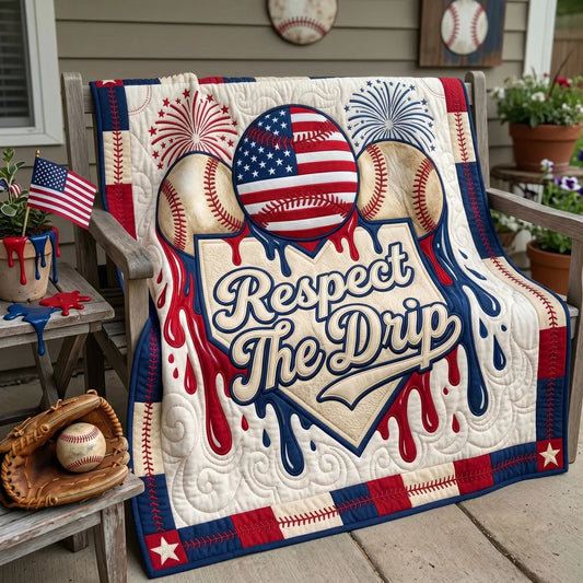 Respect The Drip Usa Quilt Blanket