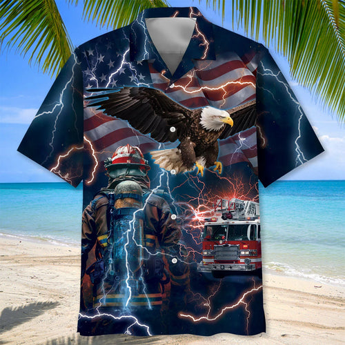 Respect a Firefighter Hawaiian Shirt, custom shirt gift for men