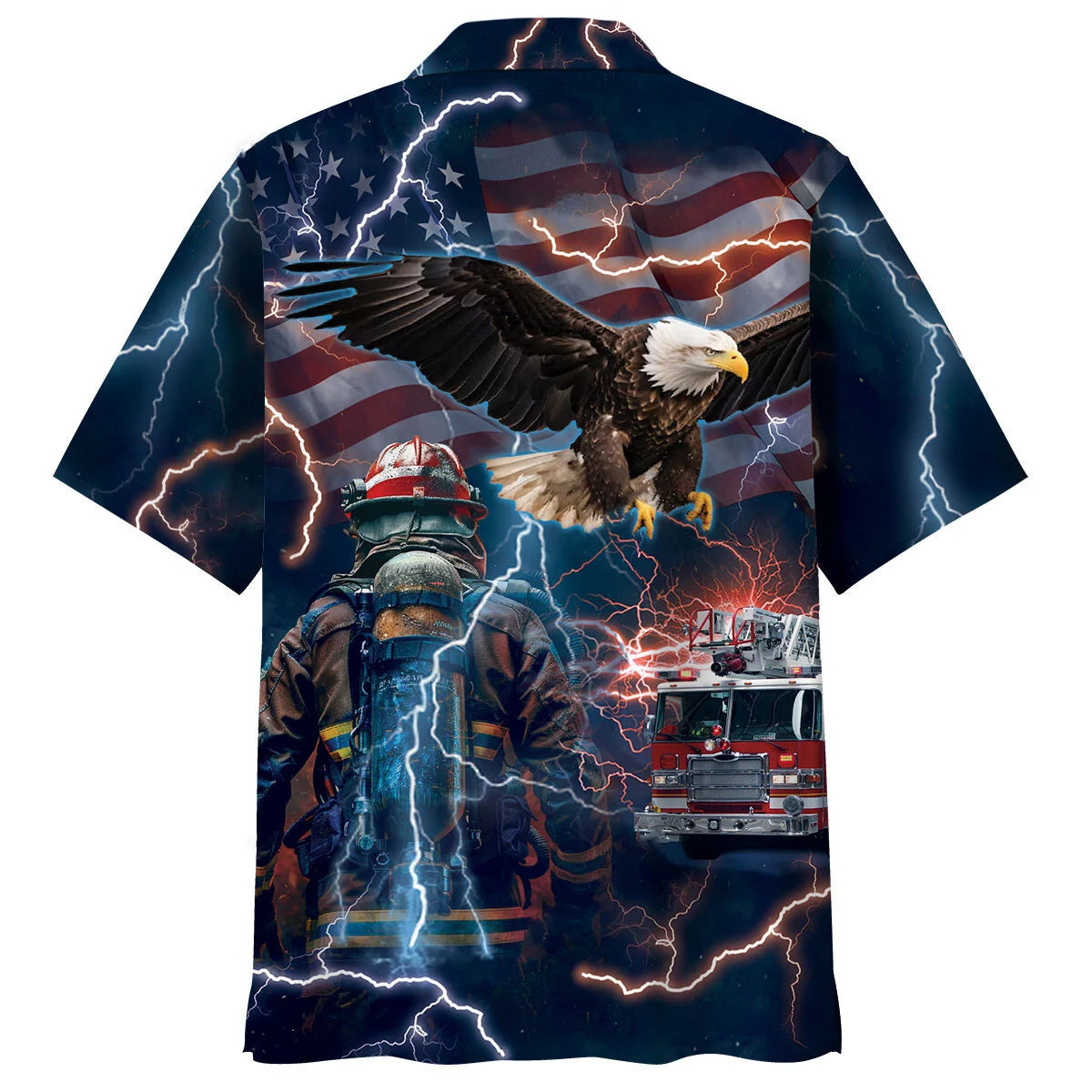 Respect a Firefighter Hawaiian Shirt, custom shirt gift for men (view 2)