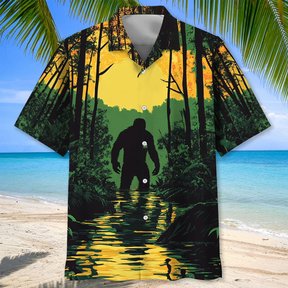 Respect the Local Bigfoot Hawaiian Shirt, custom shirt gift for men