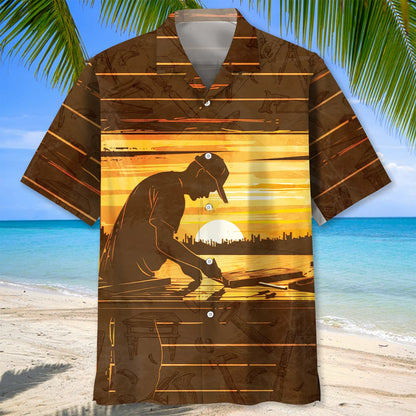 Retired Carpenter Hawaiian Shirt, custom shirt gift for men (view 2)