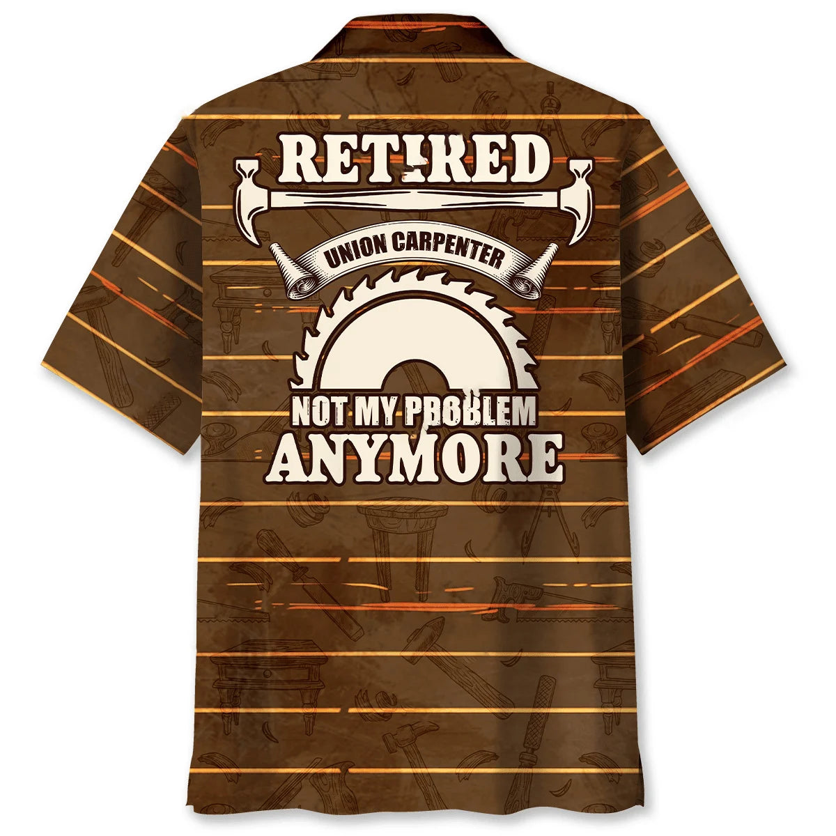 Retired Carpenter Hawaiian Shirt, custom shirt gift for men (view 3)