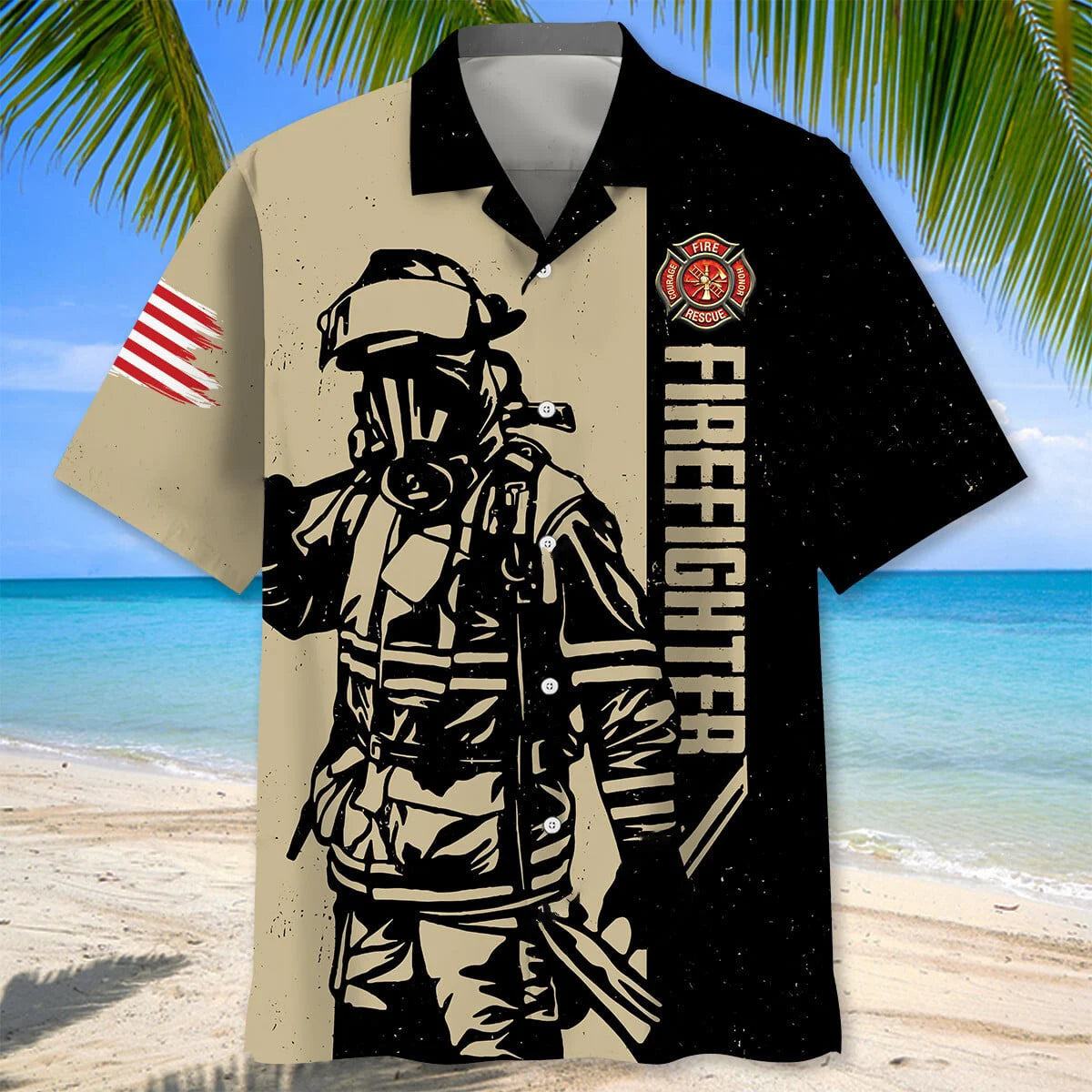 Retired Firefighter Dad Grandpa Hawaiian Shirt, custom shirt gift for men