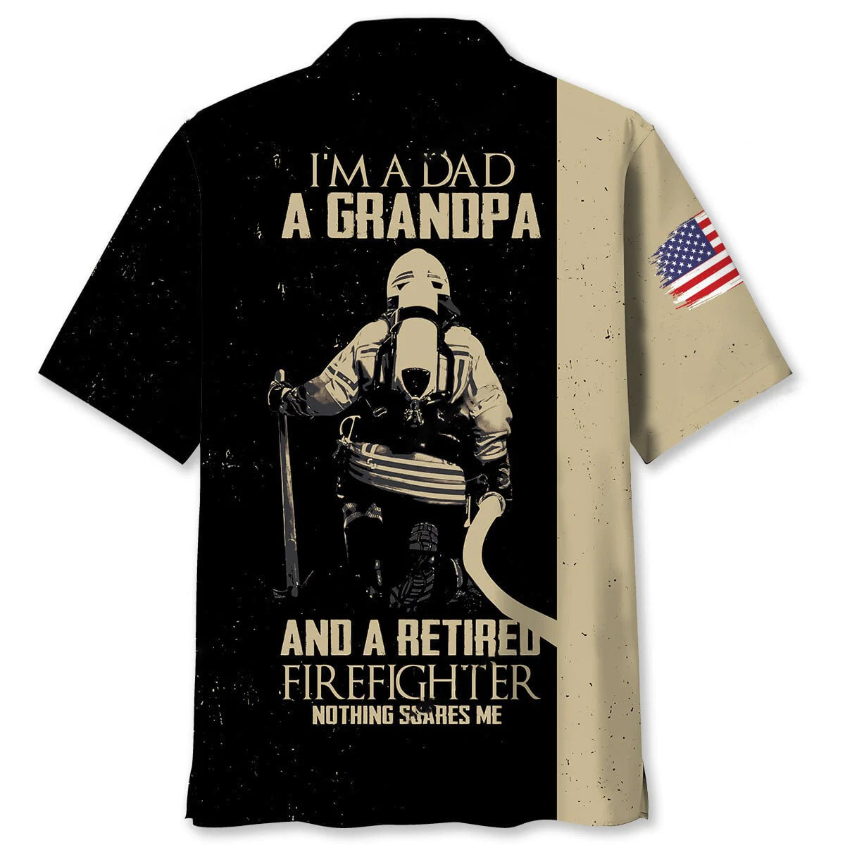 Retired Firefighter Dad Grandpa Hawaiian Shirt, custom shirt gift for men (view 2)