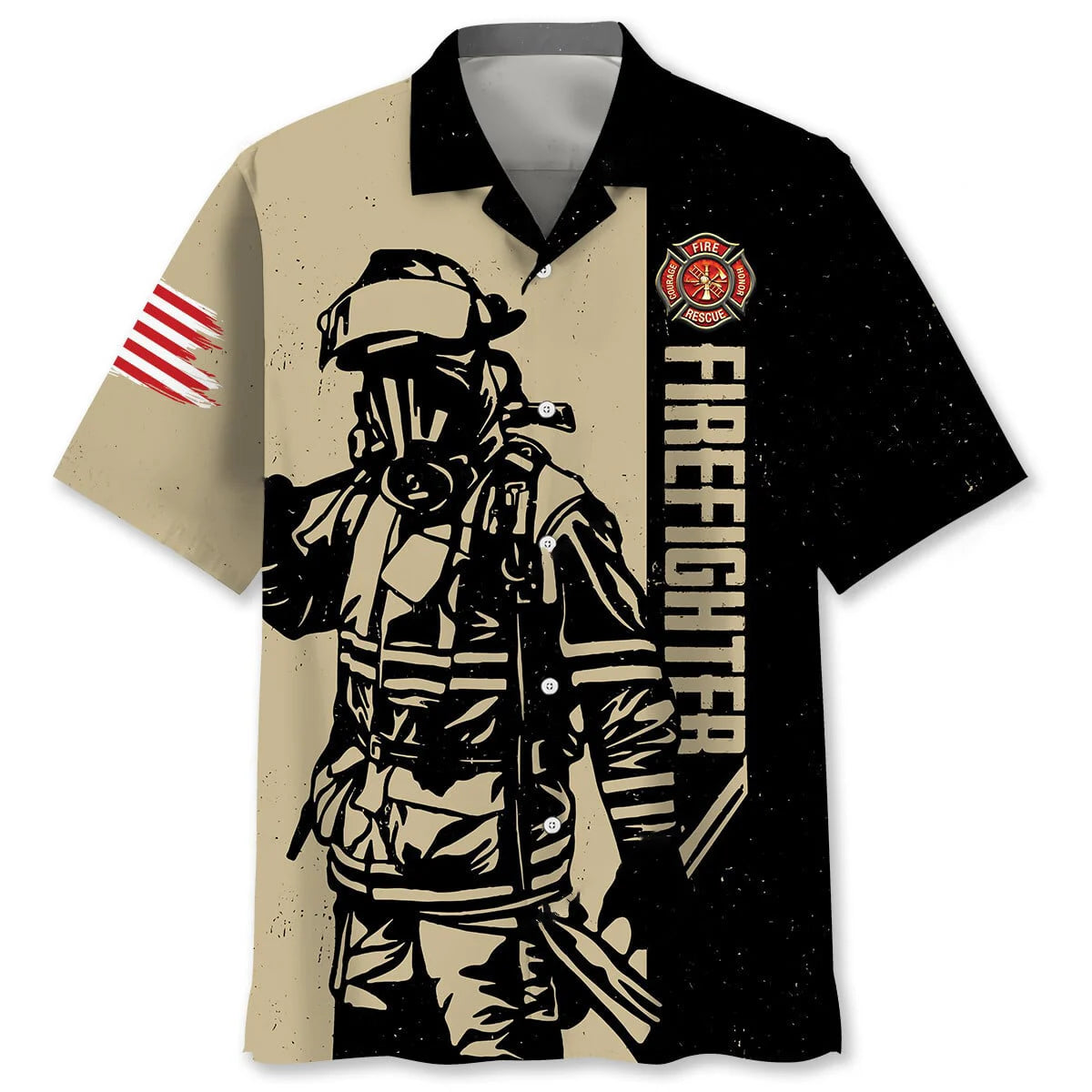 Retired Firefighter Dad Grandpa Hawaiian Shirt, custom shirt gift for men (view 4)