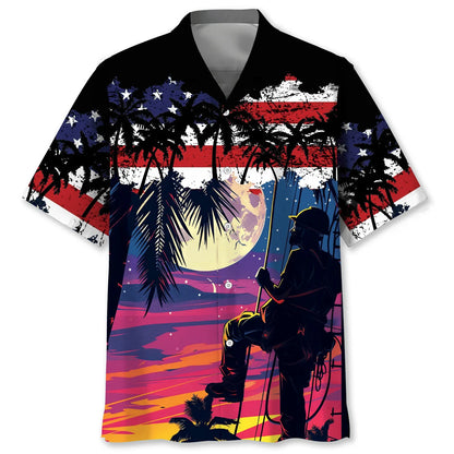 Retired Lineman Hawaiian Shirt, custom shirt gift for men