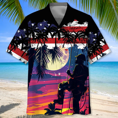 Retired Lineman Hawaiian Shirt, custom shirt gift for men (view 2)