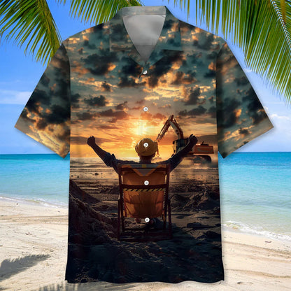 Retired Operator Excavator Hawaiian Shirt, custom shirt gift for men (view 2)