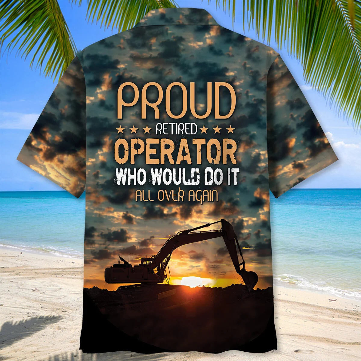 Retired Operator Excavator Hawaiian Shirt, custom shirt gift for men (view 3)