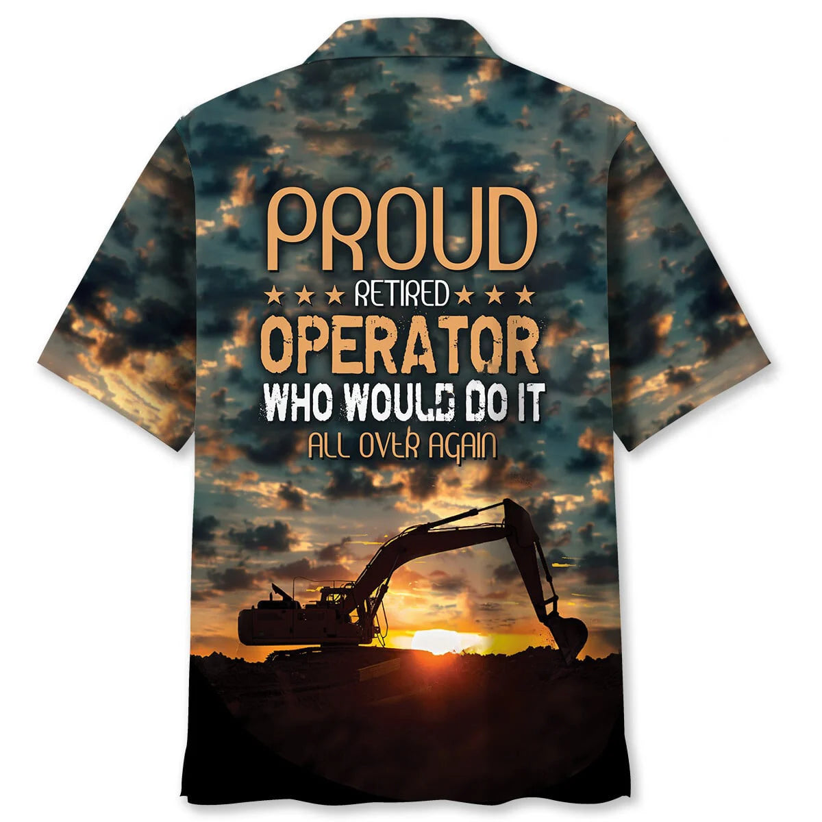 Retired Operator Excavator Hawaiian Shirt, custom shirt gift for men (view 4)