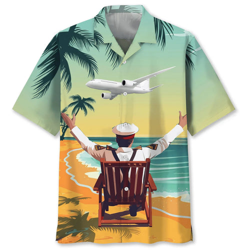 Retired Pilot Captain Hawaiian Shirt, custom shirt gift for men