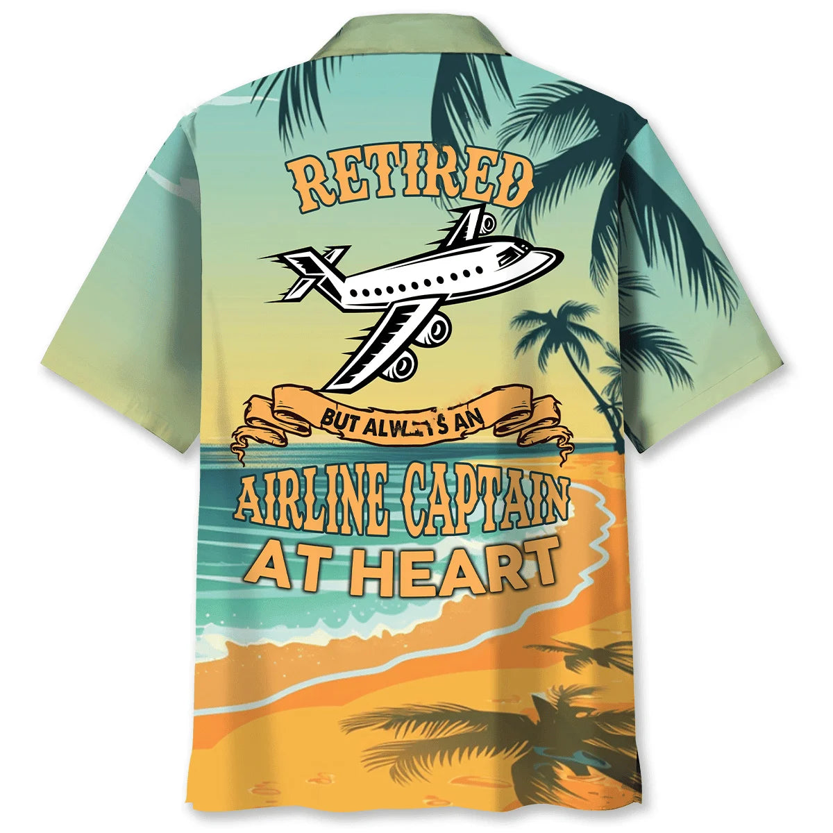 Retired Pilot Captain Hawaiian Shirt, custom shirt gift for men (view 3)